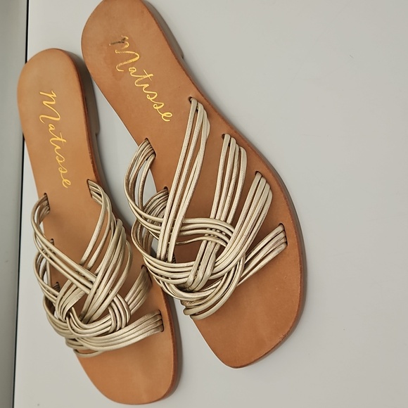 Anthropologie Matisse Leather Tate Slip On Sandals Women 7 M - Picture 1 of 7